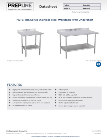 Spec Sheet Document