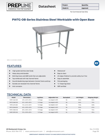 Spec Sheet Document