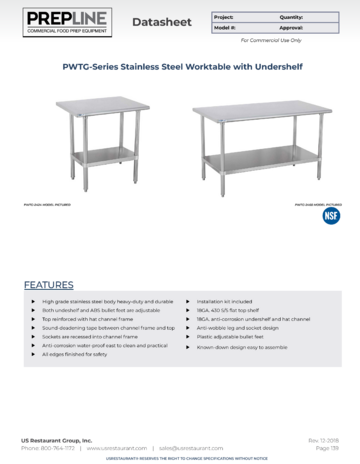 Spec Sheet Document