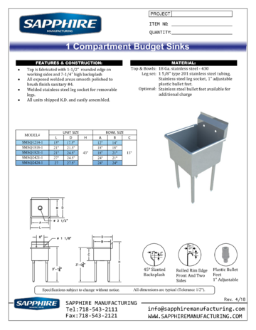Spec Sheet Document