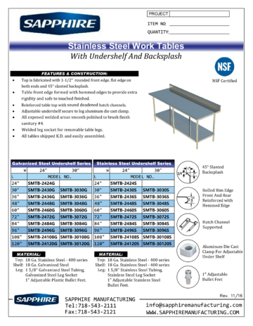 Spec Sheet Document