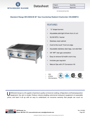 Spec Sheet Document