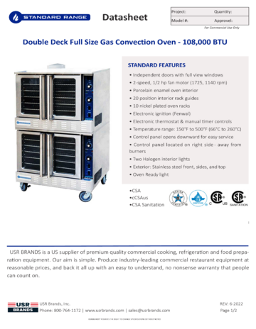 Spec Sheet Document