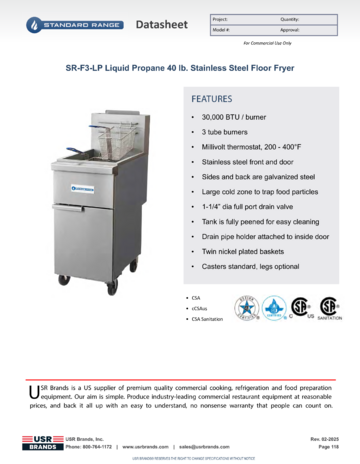 Spec Sheet Document