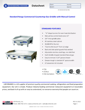 Spec Sheet Document