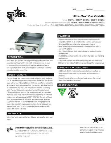 Spec Sheet Document