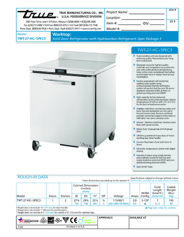 Spec Sheet Document