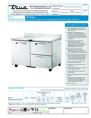 Spec Sheet Document