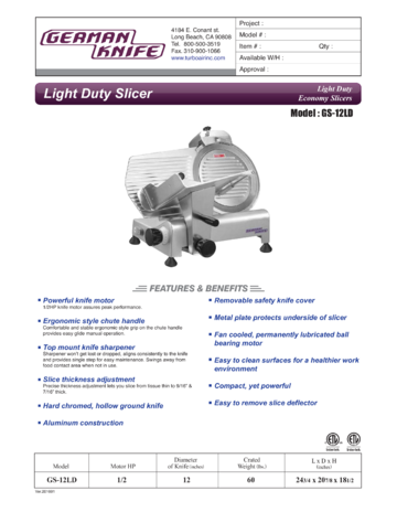 Spec Sheet Document