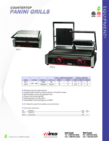 Spec Sheet Document