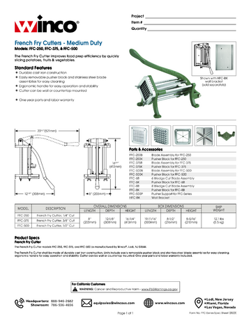 Spec Sheet Document
