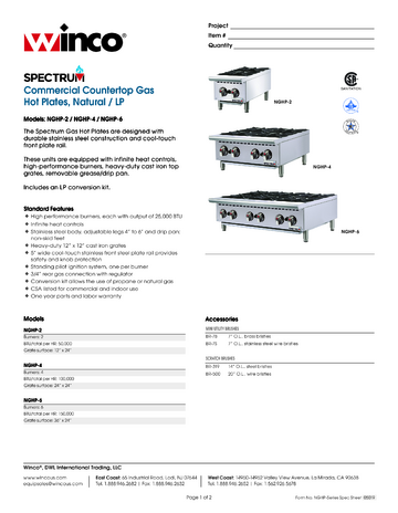 Spec Sheet Document
