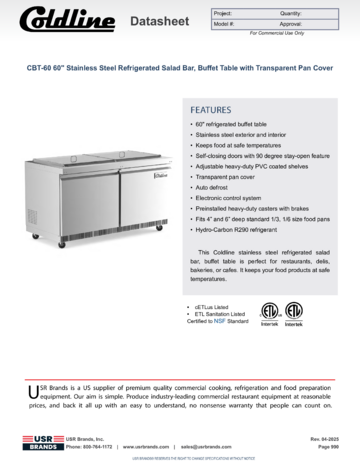 Spec Sheet Document