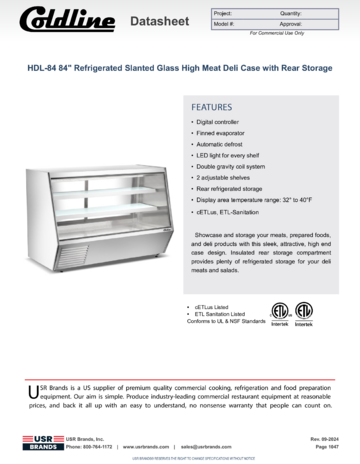 Spec Sheet Document