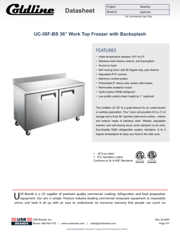 Spec Sheet Document