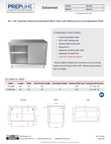 Spec Sheet Document