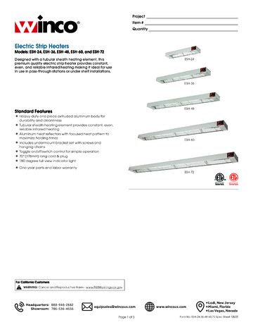 Spec Sheet Document