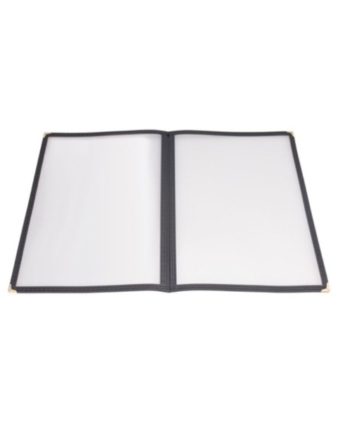 Winco PMCD-14K Black Double-Fold Menu Cover, 9-9/16