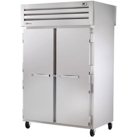 True STA2DT-2S 53" Spec Series Reach-In Two Section Solid Swing Door Dual Temperature Refrigerator / Freezer with Stainless Steel Exterior - 50 Cu. Ft.