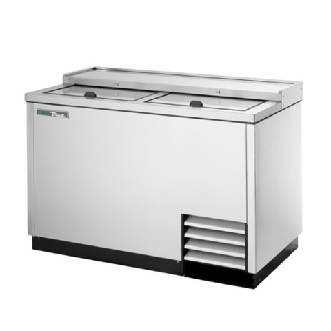 True TD-50-18-S-HC 50" Solid Slide Lid Stainless Steel Deep Well Horizontal Bottle Cooler