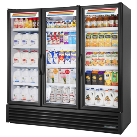 True FLM-81~TSL01 81" Three Section Glass Swing Door Full Length Merchandiser - 69 Cu. Ft.