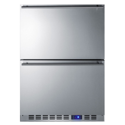 Summit SCFF532D 24" Built-In Undercounter Two-Drawer All-Freezer with Frost-Free Operation, Stainless Steel Construction and Panel-Ready Drawer Fronts