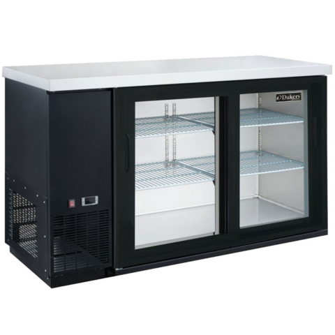 Dukers DBB60-S2 60" Two Sliding Door Bar and Beverage Cooler - 15.2 Cu. Ft.