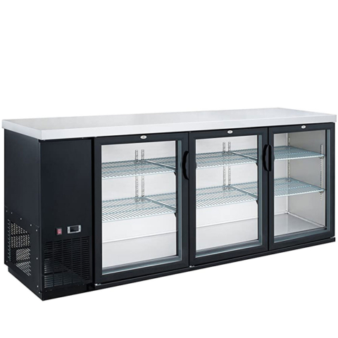 Dukers DBB72-H3 73" Three Swing Door Bar and Beverage Cooler - 19.2 Cu. Ft.