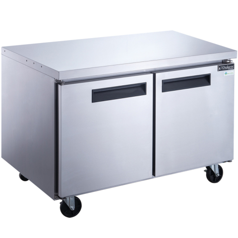 Dukers DUC60R 60" Two Solid Door Undercounter Worktop Refrigerator - 15.53 Cu. Ft.