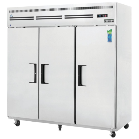Everest ESR3 75" Three Section Solid Swing Door Top Mounted Upright Reach-In Refrigerator, 71 Cu. Ft.