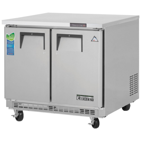 Everest ETBSF2 35" Two Solid Door Back Mount-Undercounter Freezer