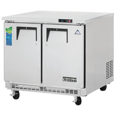 Everest ETBSR2 35" Two Solid Door Back Mount-Undercounter Refrigerator