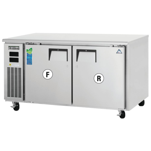 Everest ETRF2 59" Two Solid Door Side Mount Refrigerator & Freezer
