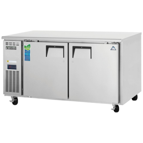 Everest ETWF2 59" Two Solid Door Side Mount-Undercounter Freezer