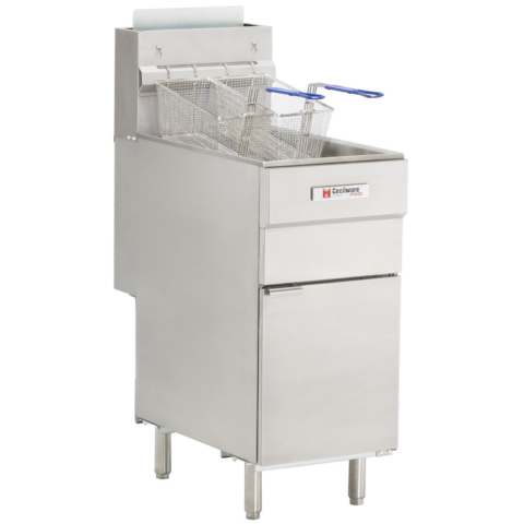 Cecilware Pro FMS403NAT 40 lb. Natural Gas Floor Fryer - 90,000 BTU