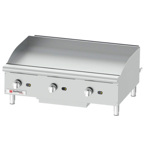 Cecilware Pro GCP36 36" Three Burner Countertop Gas Griddle - 90,000 BTU