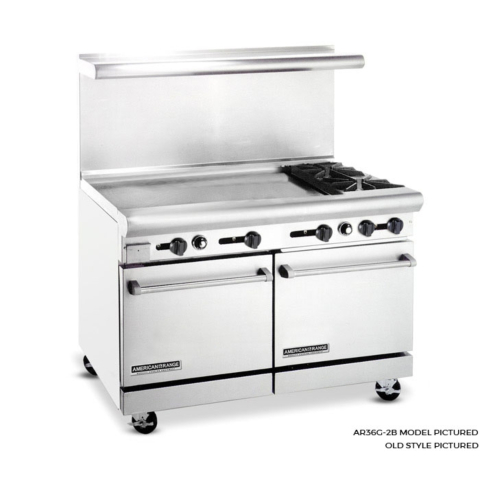 American Range AR-36G-2B-NG 48" 2 Burner & 36" Griddle Heavy-Duty Restaurant Range with Standard Oven - Natural Gas 178,000 BTU