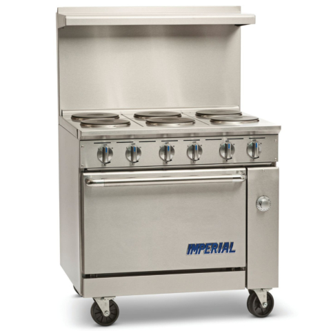 Imperial IR-6-E 36" 6 Round Element Electric Restaurant Range w/ Standard Oven - 208V