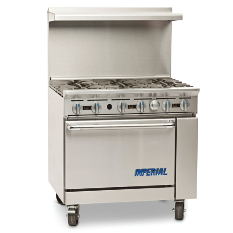 Imperial IR-6-NG Pro Series 36" 6 Burner Standard Oven Natural Gas Restaurant Range