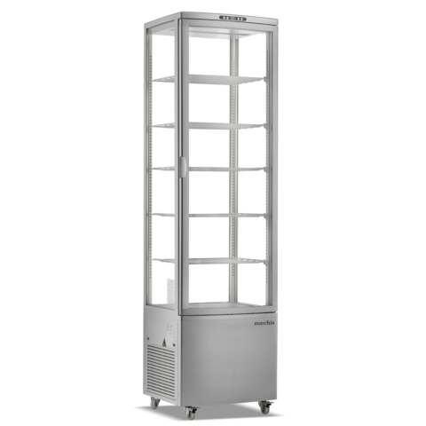 Marchia MVS300 Sliver Vertical Standing Refrigerated Cake Display Case