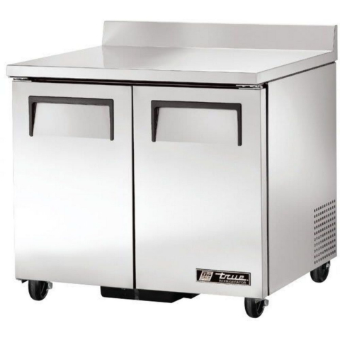 True TWT-36-HC 36" Solid Two Door Worktop Refrigerator - 8.5 Cu. Ft.
