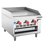 Cookline RGB-24M 24" Commercial Countertop Gas Raised Griddle Broiler Combo - 54,000 BTU