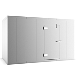 Coldline 10' x 12' Walk-in Refrigerator Cooler Box, Stainless Steel, With Floor, Door Longside, Left-Hinged