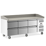 Coldline PDR-80-6D 80" Refrigerated Pizza Prep Dough Retarder with Marble Top and Six Drawers