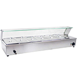 Prepline BM6 48" Six 1/3 Size Pan Countertop Bain Marie Food Warmer - 110V