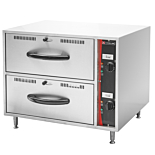Cookline C-DW-2 Double Freestanding Stainless Steel Drawer Warmer, 120V