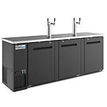 Coldline CDD-4 90" Black 4 Tap Refrigerated Direct Draw Beer Dispenser