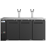 Coldline CDD-72 72" Black 4 Tap Refrigerated Direct Draw Beer Dispenser