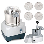 Prepline PCFP-3B Combination Food Processor Vegetable Cutter with 3 Qt Stainless Steel Bowl, Continuous Feed and 4 Discs - 1HP