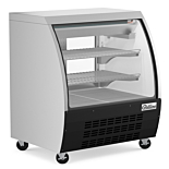 Coldline DC36-B 36" Refrigerated Curved Glass Deli Meat Display Case, Black